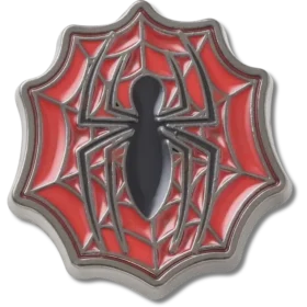 Adorno para zapatos Jibbitz con el logotipo de Spider-Man y la telaraña en relieve