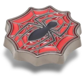 Adorno para zapatos Jibbitz con el logotipo de Spider-Man y la telaraña en relieve