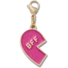 Adorno rosa con Glitter «BFF» para el colgante para zapatos Jibbitz izquierdo Adorno rosa con Glitter «BFF» para el colgante para zapatos Jibbitz izquierdo