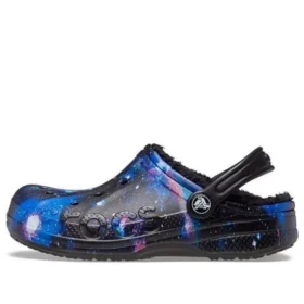 Baya Lined Clog con correa peluda y forro «Black Multi»