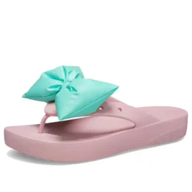Chanclas clásicas con plataforma y lazo «Pink Teal»
