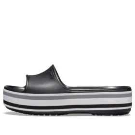 Chanclas de plataforma Crocband «Negro, gris y blanco»