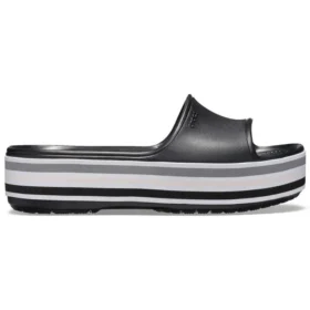 Chanclas de plataforma Crocband «Negro, gris y blanco»