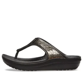 Chanclas de suela gruesa en negro y cobre
