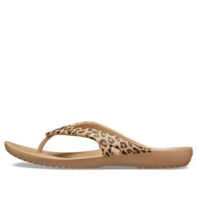 Chanclas Kadee II con estampado de leopardo, color marrón