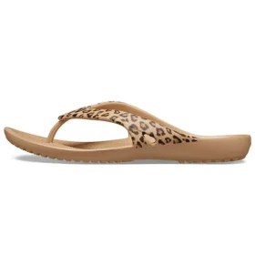 Chanclas Kadee II con estampado de leopardo, color marrón