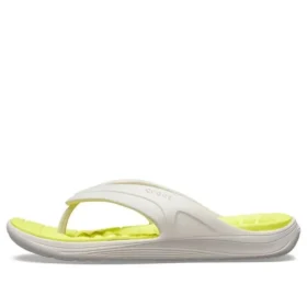 Chanclas Reviva con puntera redonda y parte superior elegante «Blanco-Amarillo»
