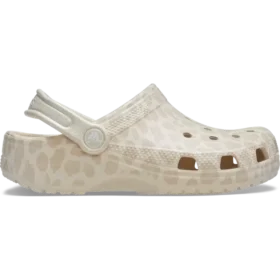 Classic Clog para niños con estampado animal y Glitter