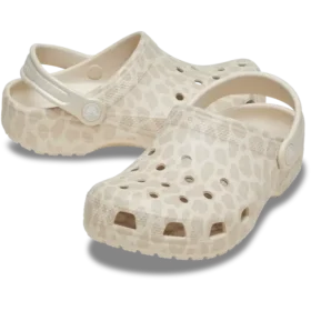 Classic Clog para niños con estampado animal y Glitter