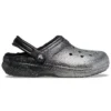 Classic Lined Clog con forro de Glitter «Negro y plateado»