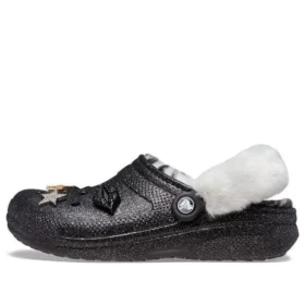 Classic Lined Clog de discoteca con Glitter «Negro-Blanco»