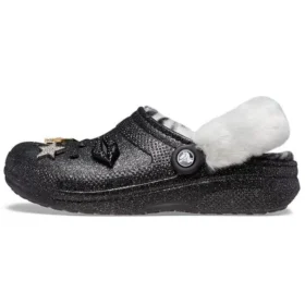 Classic Lined Clog de discoteca con Glitter «Negro-Blanco»