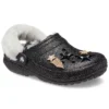 Classic Lined Clog de discoteca con Glitter «Negro-Blanco»