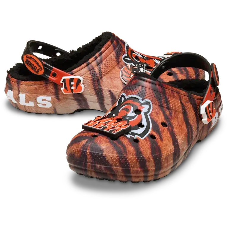 Classic Lined Clog forrados de los Cincinnati Bengals de la NFL Classic Lined Clog forrados de los Cincinnati Bengals de la NFL
