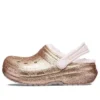 Classic Lined Glitter Zuecos «Gold Pink»