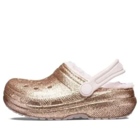 Classic Lined Glitter Zuecos «Gold Pink»