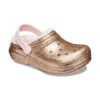 Classic Lined Glitter Zuecos «Gold Pink»