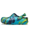 Classic Lined Marbled Zuecos «Blue Tie-Dye»