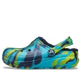 Classic Lined Marbled Zuecos «Blue Tie-Dye»