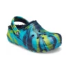 Classic Lined Marbled Zuecos «Blue Tie-Dye»
