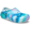 Classic Lined Solarized Zuecos «White Blue Aqua»