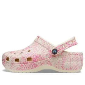 Classic Platform Clog con estampado de serpiente «Pink»