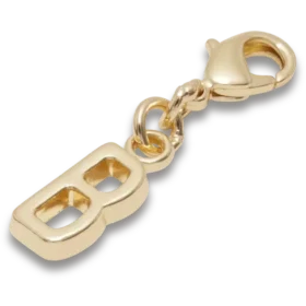 Colgante Jibbitz™ con la letra «B» dorada