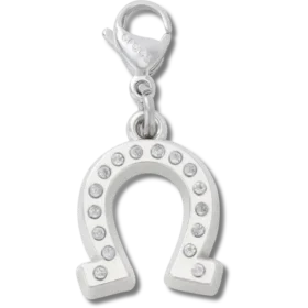 Colgante Jibbitz de herradura de plata de la suerte