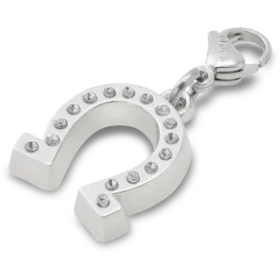 Colgante Jibbitz de herradura de plata de la suerte