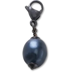 Colgante Jibbitz™ de perla SMT plateada y negra