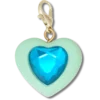 Colgante Jibbitz para zapatos con gemita en forma de corazón azul