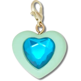Colgante Jibbitz para zapatos con gemita en forma de corazón azul