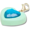 Colgante Jibbitz para zapatos con gemita en forma de corazón azul