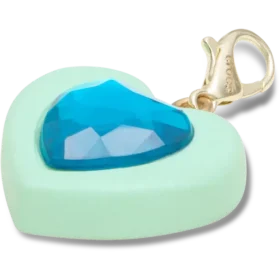 Colgante Jibbitz para zapatos con gemita en forma de corazón azul
