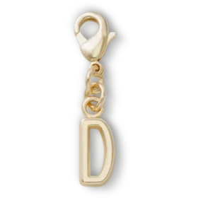 Colgantes Jibbitz™ con la letra D dorada