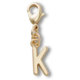 Colgantes Jibbitz™ con la letra K dorada