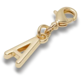 Colgantes Jibbitz™ con letra «A» dorada