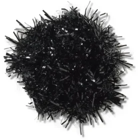 Colgantes Jibbitz™ con pompón de oropel negro