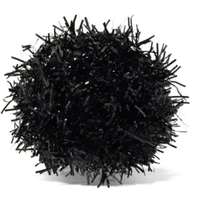 Colgantes Jibbitz™ con pompón de oropel negro