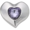 Colgantes Jibbitz™ de corazón con gemas SMT en plateado y morado Colgantes Jibbitz™ de corazón con gemas SMT en plateado y morado