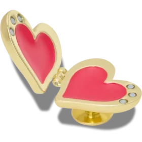 Colgantes Jibbitz™ de corazón con medallón de burbujas dorado