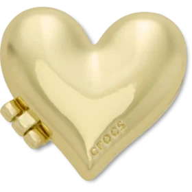 Colgantes Jibbitz™ de corazón con medallón de burbujas dorado