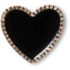 Colgantes Jibbitz™ de corazón negro con contorno dorado