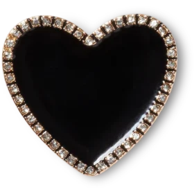 Colgantes Jibbitz™ de corazón negro con contorno dorado