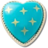 Colgantes Jibbitz™ de corazón turquesa y dorado Colgantes Jibbitz™ de corazón turquesa y dorado