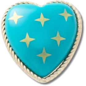 Colgantes Jibbitz™ de corazón turquesa y dorado