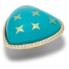 Colgantes Jibbitz™ de corazón turquesa y dorado Colgantes Jibbitz™ de corazón turquesa y dorado