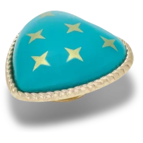 Colgantes Jibbitz™ de corazón turquesa y dorado