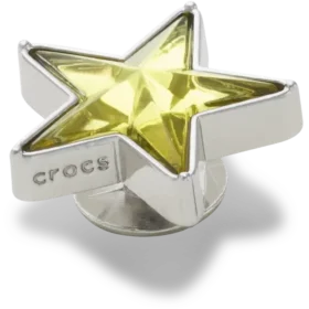 Colgantes Jibbitz™ de estrella con gemas SMT plateadas y verdes
