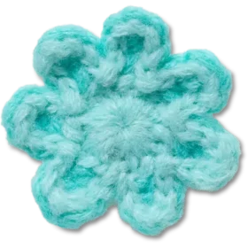 Colgantes Jibbitz™ de flor azul de ganchillo